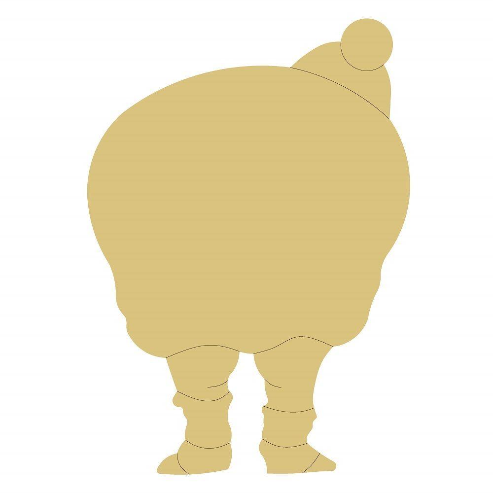 Design By Line Old Woman MDF Cutout Back View Silhouette - Unfinished For DIY