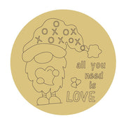 Design By Line Round MDF Cutout All You Need Is Love Santa Hat - Unfinished For DIY