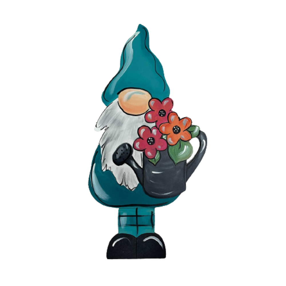 Basic Shape Gnome MDF Cutout With Mug - Unfinished For DIY