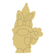 Design By Line Gnome Silhouette MDF Cutout With Bow And Flower - Unfinished For DIY