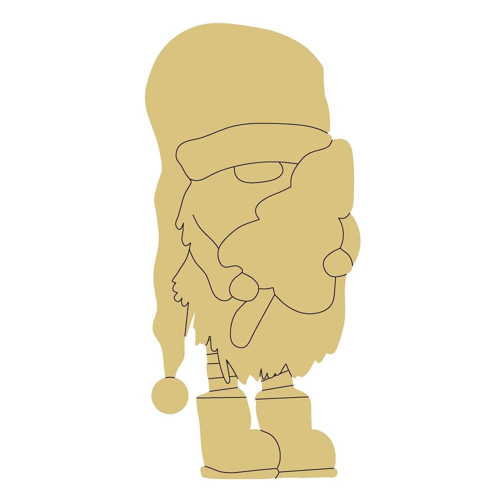 Design By Line Gnome Silhouette MDF Cutout Gnome With Tree - Unfinished For DIY