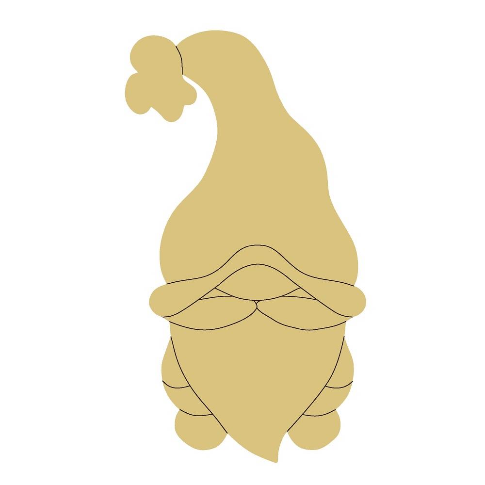 Design By Line Gnome MDF Cutout Bearded Silhouette - Unfinished For DIY