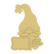 Design By Line Gnome Silhouette MDF Cutout Gnome With Cake - Unfinished For DIY