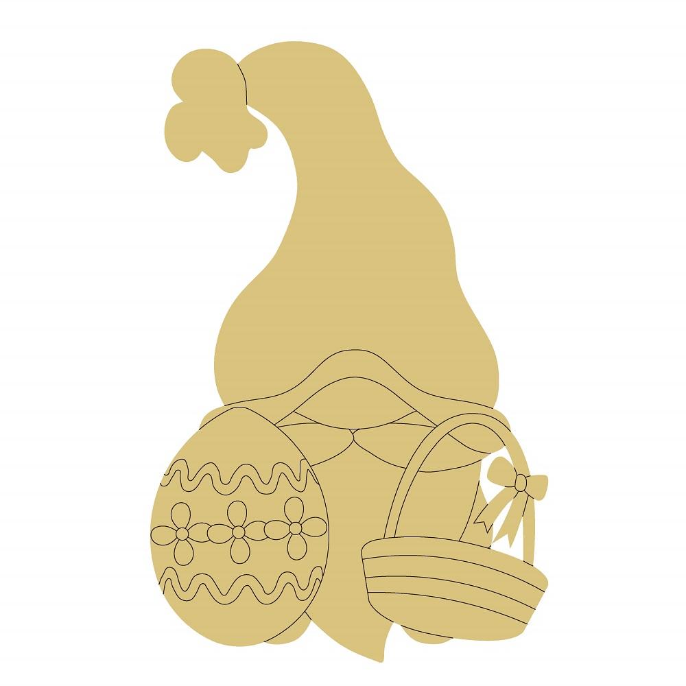 Design By Line Gnome MDF Cutout Easter Eggs And Basket - Unfinished For DIY