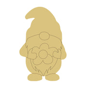 Design By Line Gnome MDF Cutout With Flower - Unfinished For DIY
