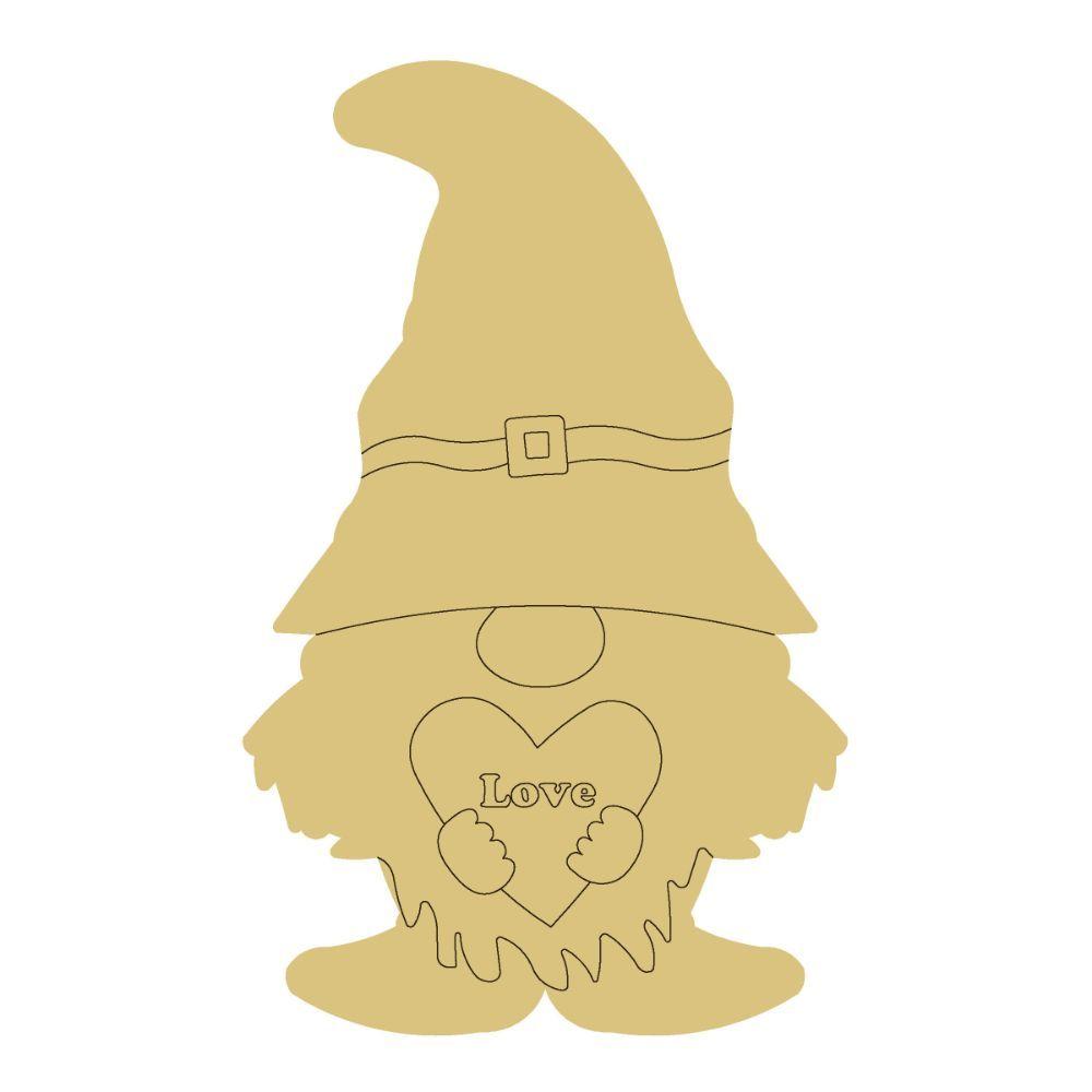 Design By Line Gnome MDF Cutout Love Heart With Hands - Unfinished For DIY