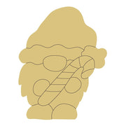 Design By Line Gnome MDF Cutout With Candy Cane - Unfinished For DIY