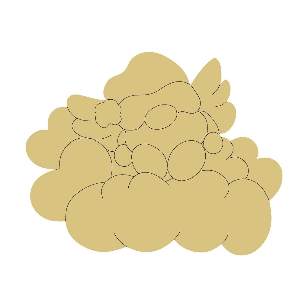 Design By Line Cloud MDF Cutout Gnome In The Clouds - Unfinished For DIY