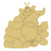 Design By Line Gnome MDF Cutout Gnome With Bee Hive - Unfinished For DIY