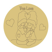 Design By Line Round MDF Cutout True Love Gnomes - Unfinished For DIY