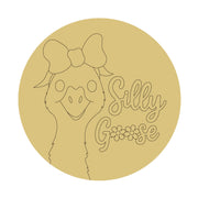 Design By Line Silly Goose with Bow MDF Cutout  - Unfinished for DIY