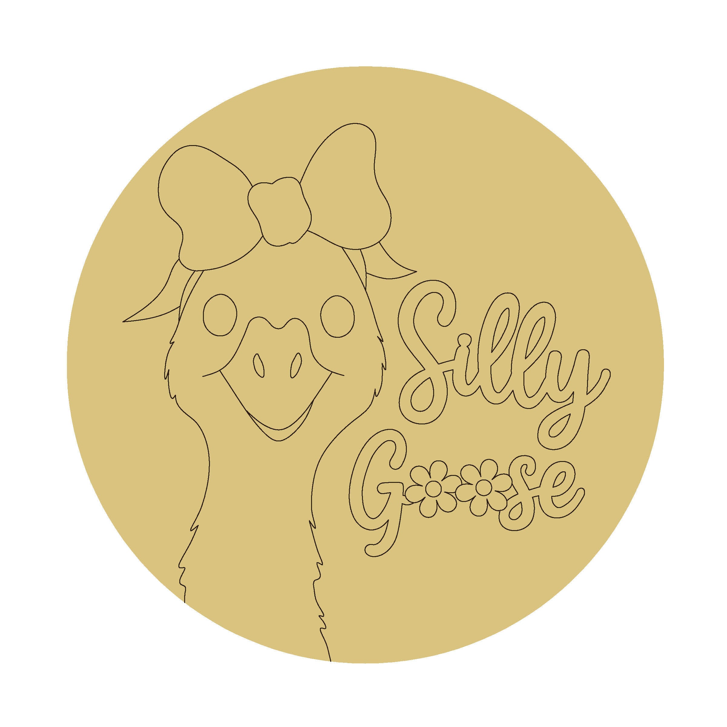 Design By Line Silly Goose with Bow MDF Cutout  - Unfinished for DIY