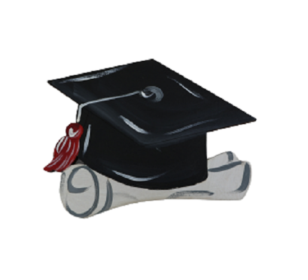 Design By Line Mortarboard MDF Cutout Graduation Cap Silhouette - Unfinished For DIY