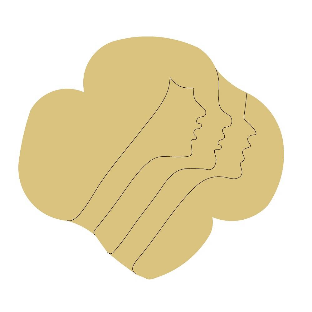 Design By Line Girl Scount Logo Silhouette MDF Cutout - Unfinished For DIY