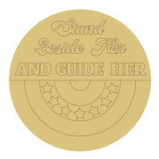 Design By Line Round MDF Cutout Stand Beside Her And Guide Her - Unfinished For DIY