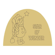Design By Line Half Oval MDF Cutout Star Of Wonder Snowman - Unfinished For DIY