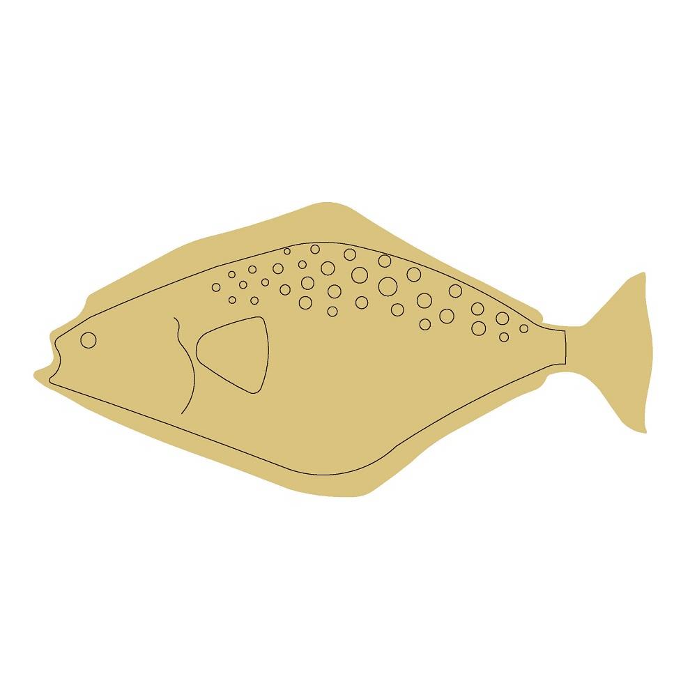Design By Line Halibut MDF Cutout Spotted Pattern - Unfinished For DIY