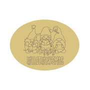 Design By Line Oval MDF Cutout Happy Hallothanksmas - Unfinished For DIY