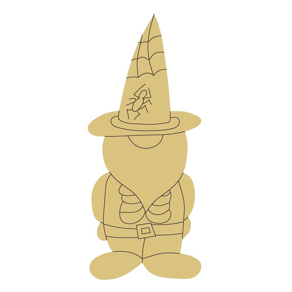 Design By Line Gnome MDF Cutout Halloween Witch Hat Standing - Unfinished For DIY