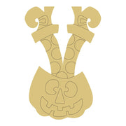 Design By Line Jack-O-Lnatern MDF Cutout Witches Legs sticking out - Unfinished For DIY