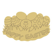 Design By Line Happy Easter Egg MDF Cutout Bunny And Eggs - Unfinished For DIY