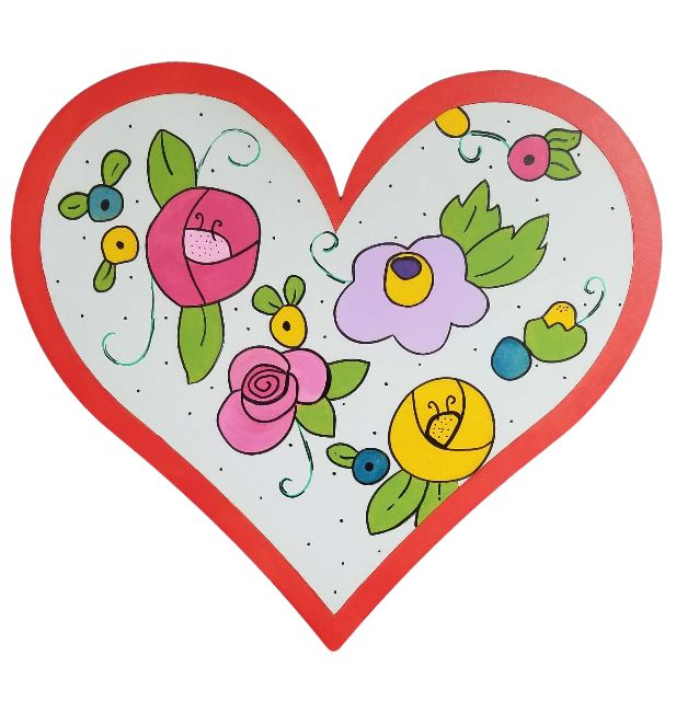 Basic Shape Heart MDF Cutout Silhouette Style 1 - Unfinished For DIY