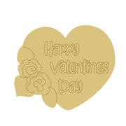 Design By Line Heart MDF Cutout Happy Valentines Day - Unfinished For DIY