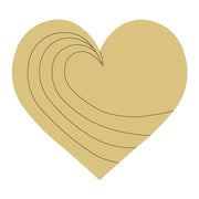 Design By Line Heart MDF Cutout Wave Lines - Unfinished For DIY