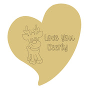 Design By Line Heart MDF Cutout Love You Bearly - Unfinished For DIY