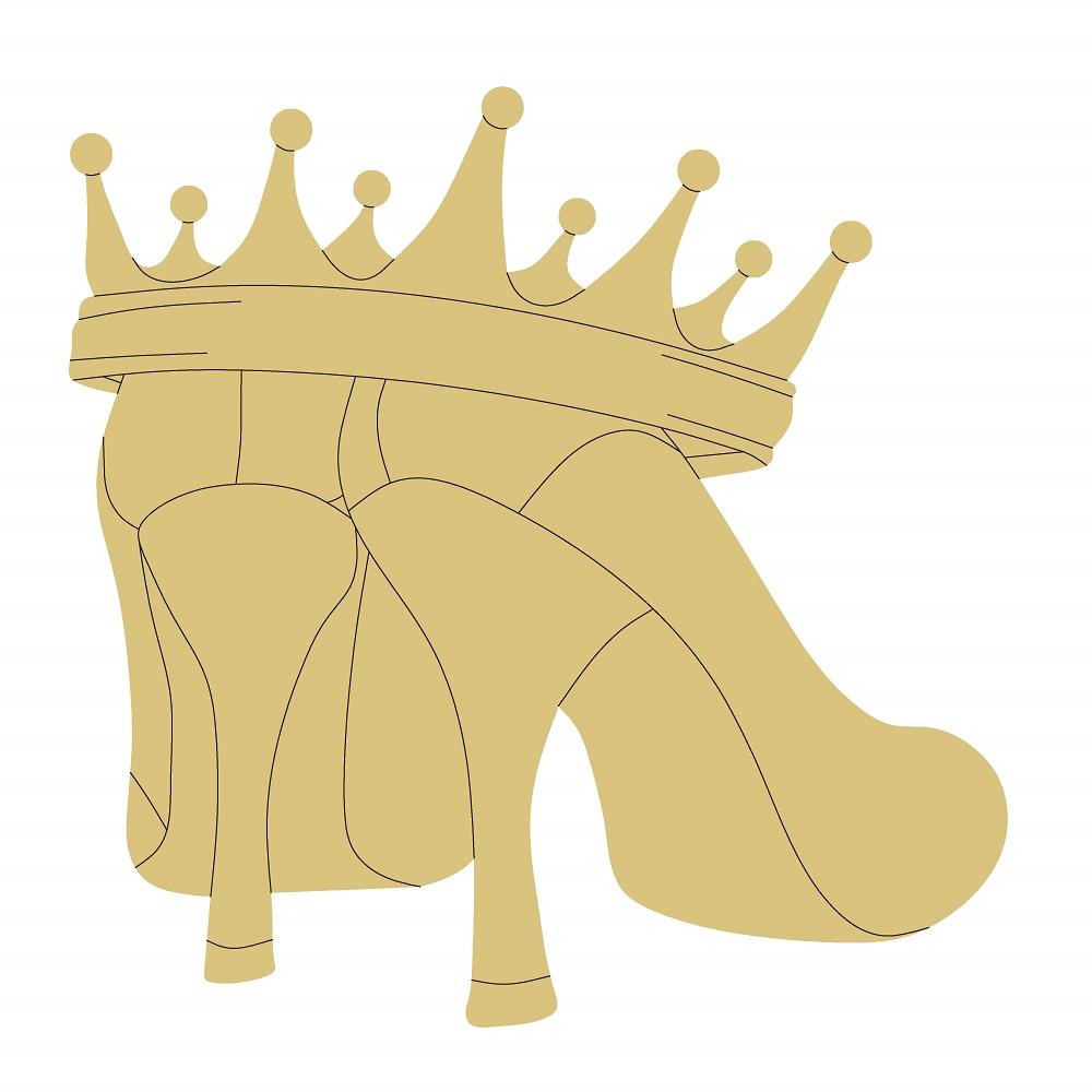 Design By Line High Heel MDF Cutout Crown Design - Unfinished For DIY