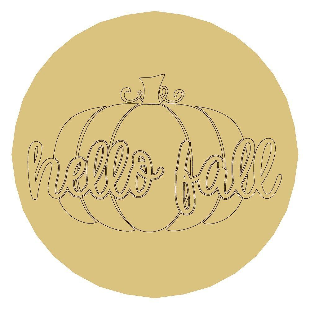 Design By Line Pumpkin MDF Cutout Hello Fall Style 1 - Unfinished For DIY