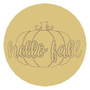 Design By Line Pumpkin MDF Cutout Hello Fall Style 1 - Unfinished For DIY