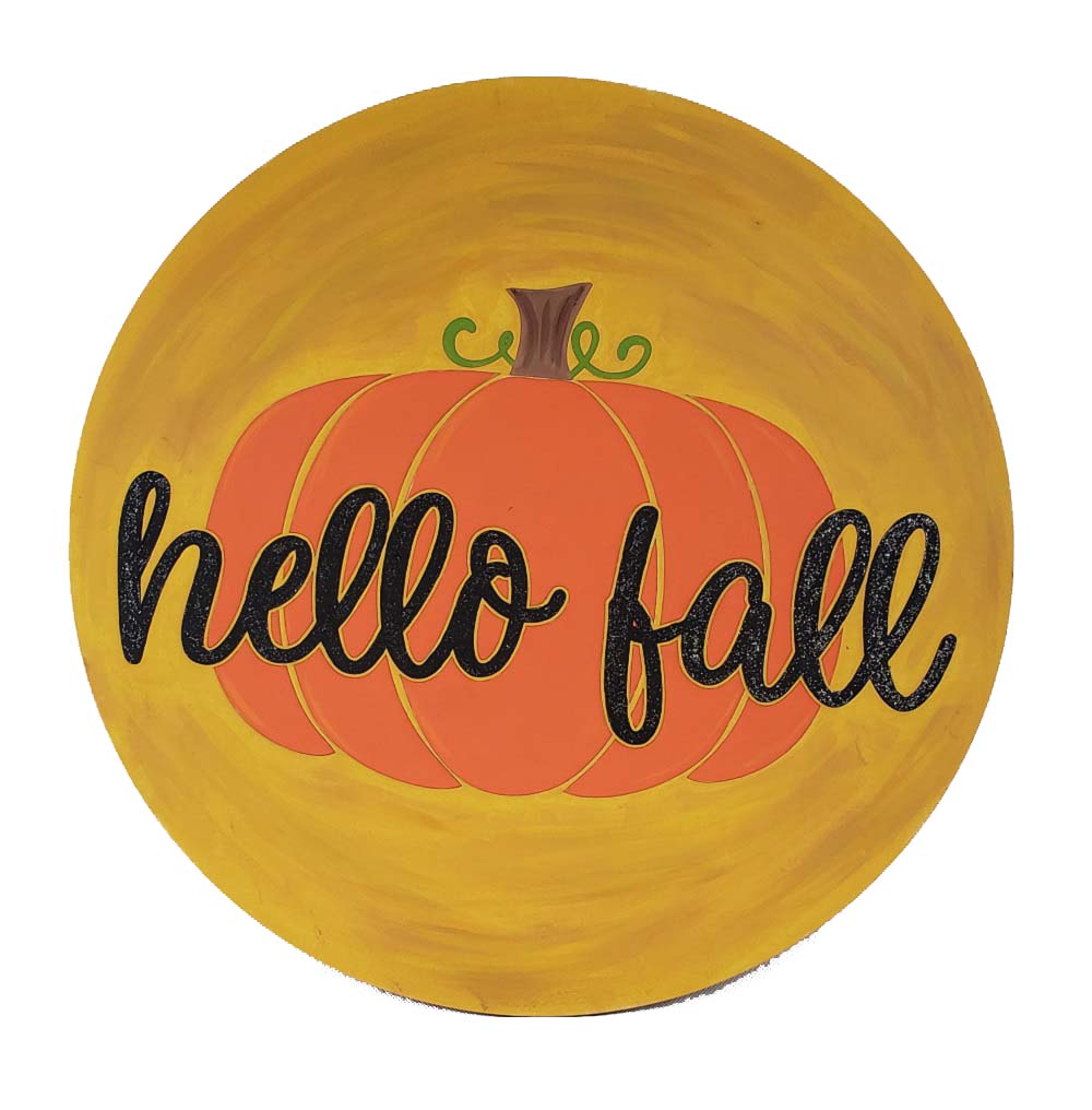 Design By Line Pumpkin MDF Cutout Hello Fall Style 1 - Unfinished For DIY
