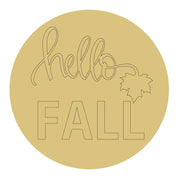 Design By Line Round MDF Cutout Hello Fall - Unfinished For DIY
