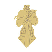 Design By Line Highlander Warrior  MDF Cutout With Claymore And Tartan Robe - Unfinished For DIY