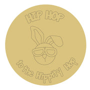 Design By Line Round MDF Cutout Hip Hop Bunny With Sunglasses - Unfinished For DIY
