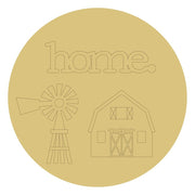 Design By Line Round MDF Cutout Home Windmill Barn Silhouette - Unfinished For DIY