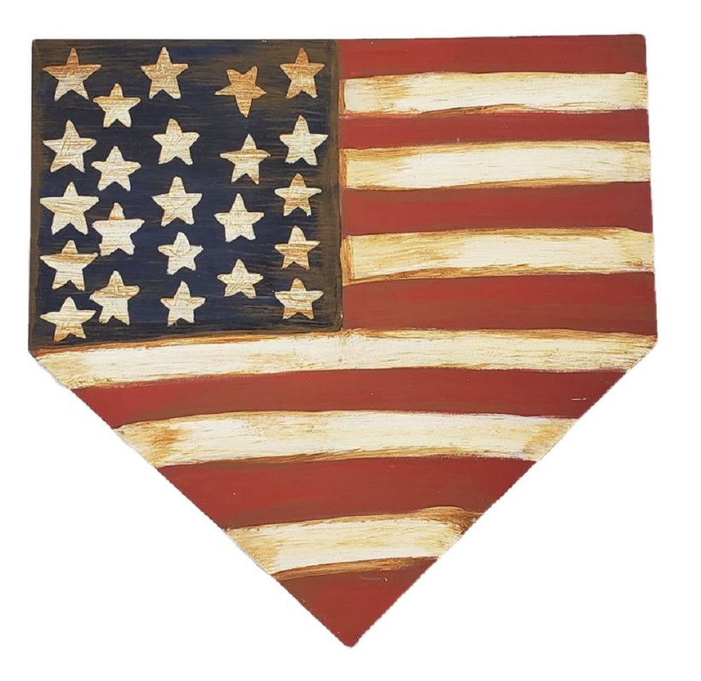 Design By Line Pennant MDF Cutout American Flag - Unfinished For DIY