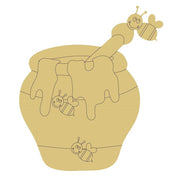 Design By Line Jar MDF Cutout Bees And Dripping Honey Design - Unfinished For DIY