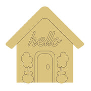 Design By Line House MDF Cutout Hello - Unfinished For DIY
