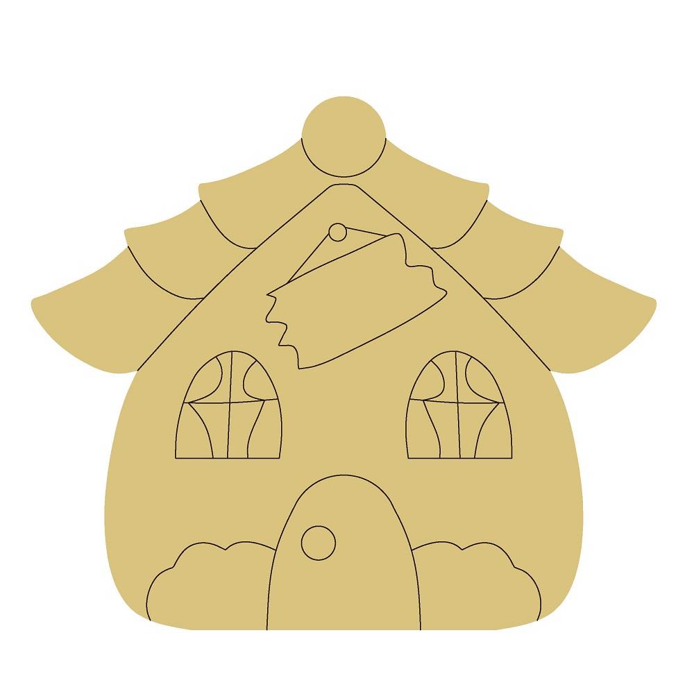 Design By Line House MDF Cutout Arched Windows And Front Door - Unfinished For DIY