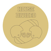 Design By Line Round MDF Cutout House Divided Football Helmets - Unfinished For DIY