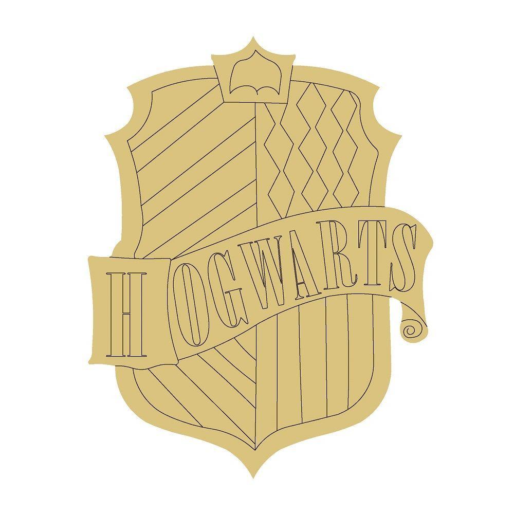 Design By Line Shield MDF Cutout Hogwarts Crest - Unfinished For DIY