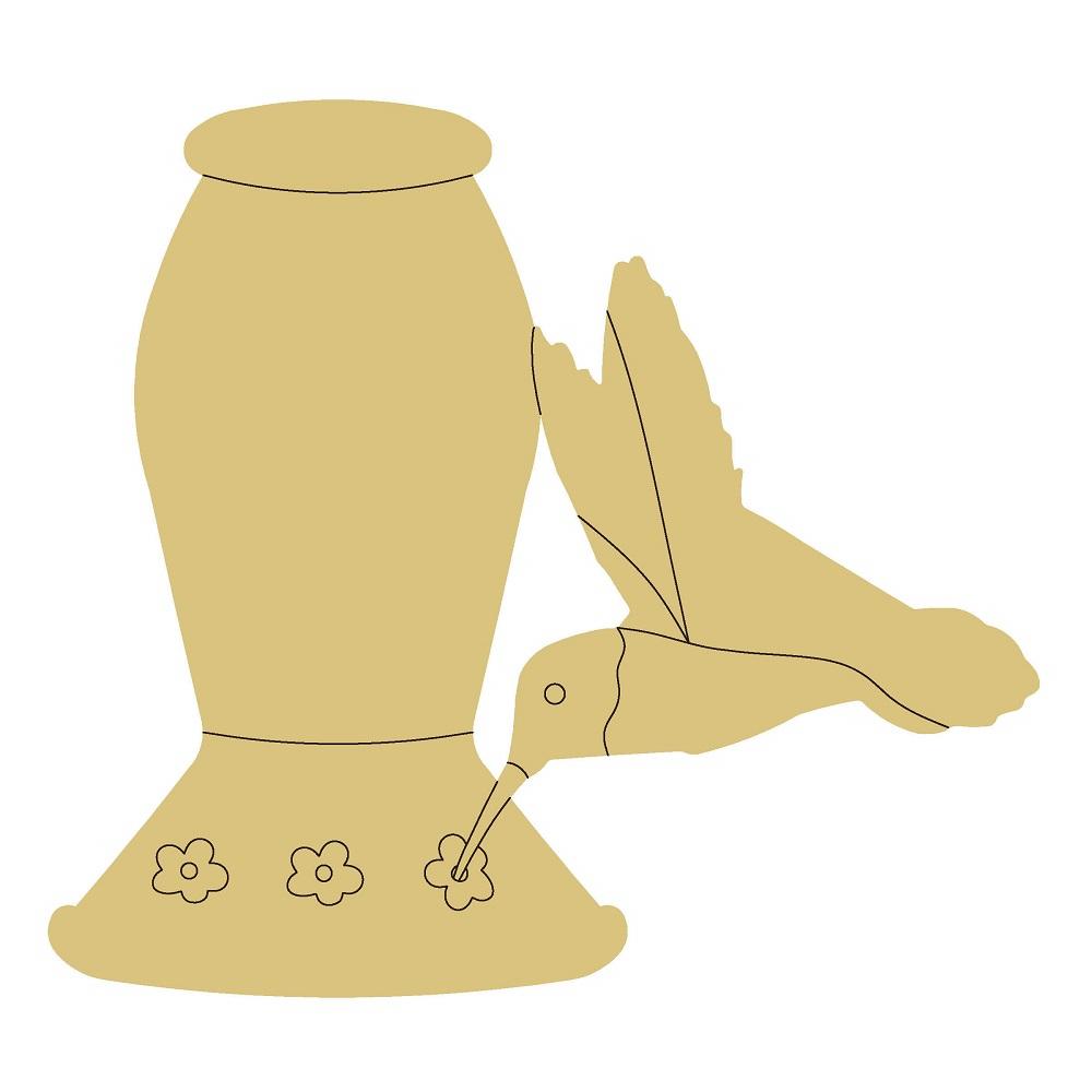 Design By Line Hummingbird Feeder MDF Cutout Accents - Unfinished For DIY