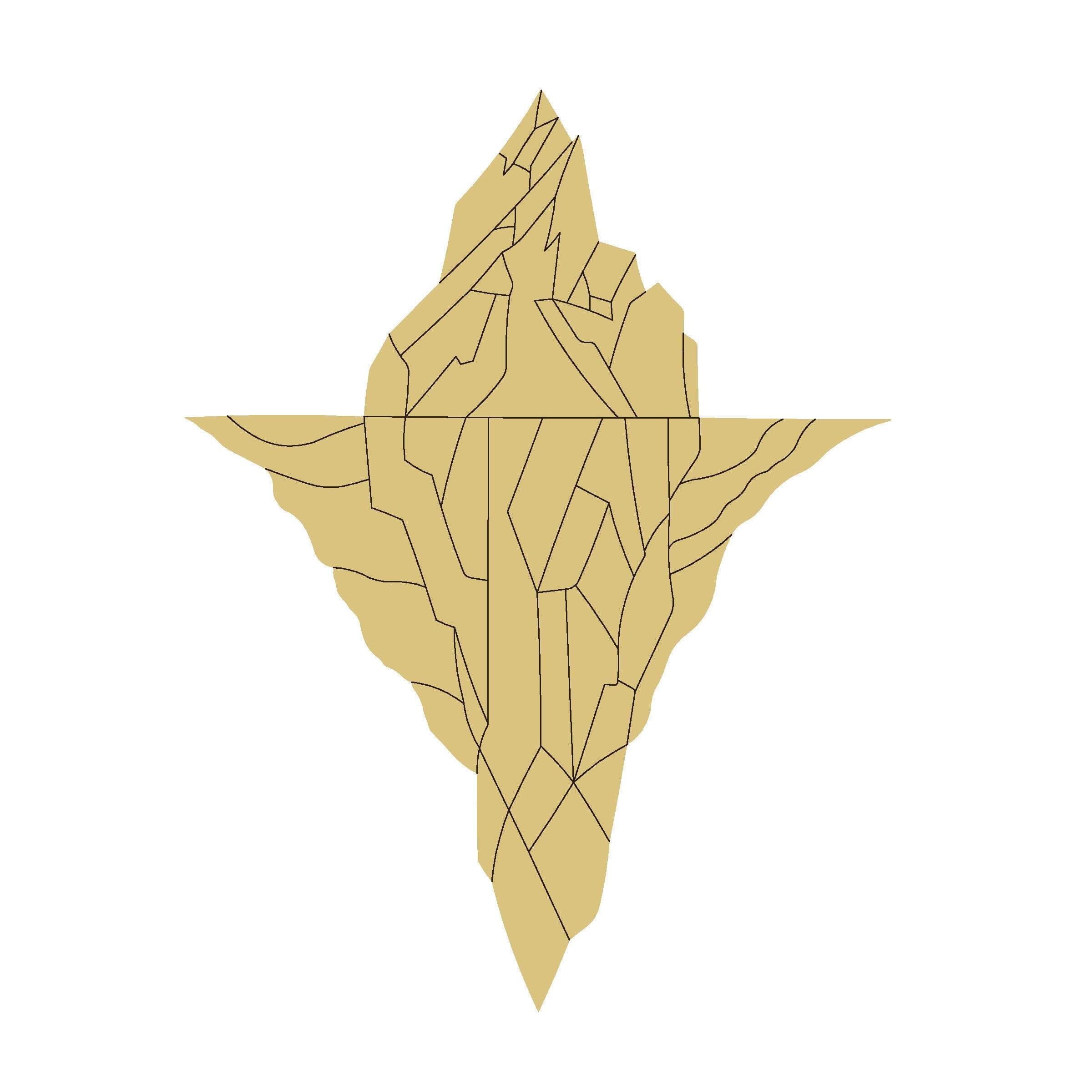 Design By Line Star MDF Cutout Faceted Star With Crystalline Lines - Unfinished For DIY