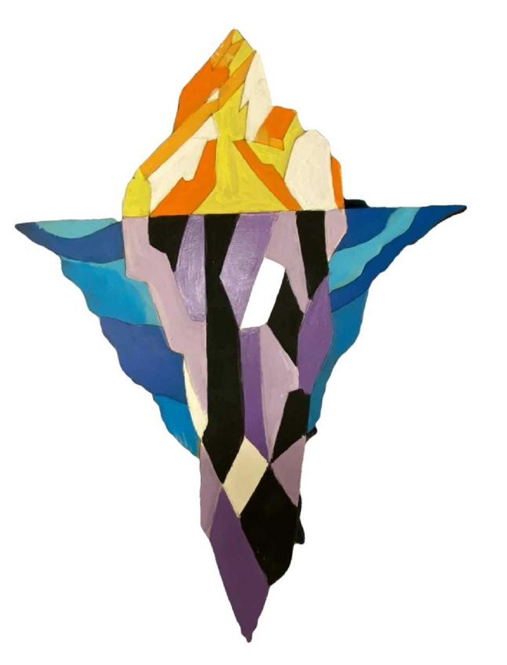 Design By Line Star MDF Cutout Faceted Star With Crystalline Lines - Unfinished For DIY