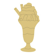 Design By Line Ice Cream Sundae MDF Cutout Drizzled Scoops - Unfinished For DIY