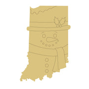 Design By Line Indiana Snowman MDF Cutout Silhouette - Unfinished For DIY