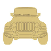Design By Line Jeep Front MDF Cutout Silhouette - Unfinished For DIY