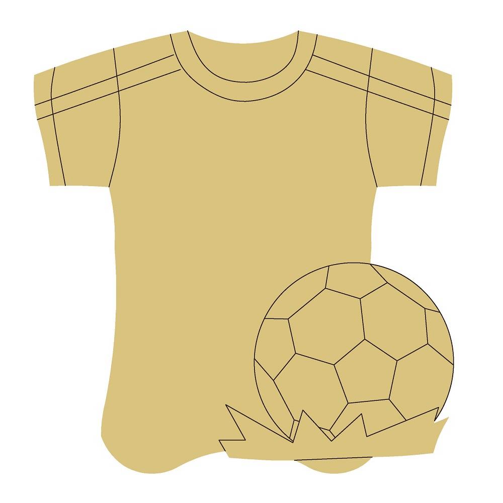 Design By Line Jersey  MDF Cutout Soccer Ball - Unfinished For DIY